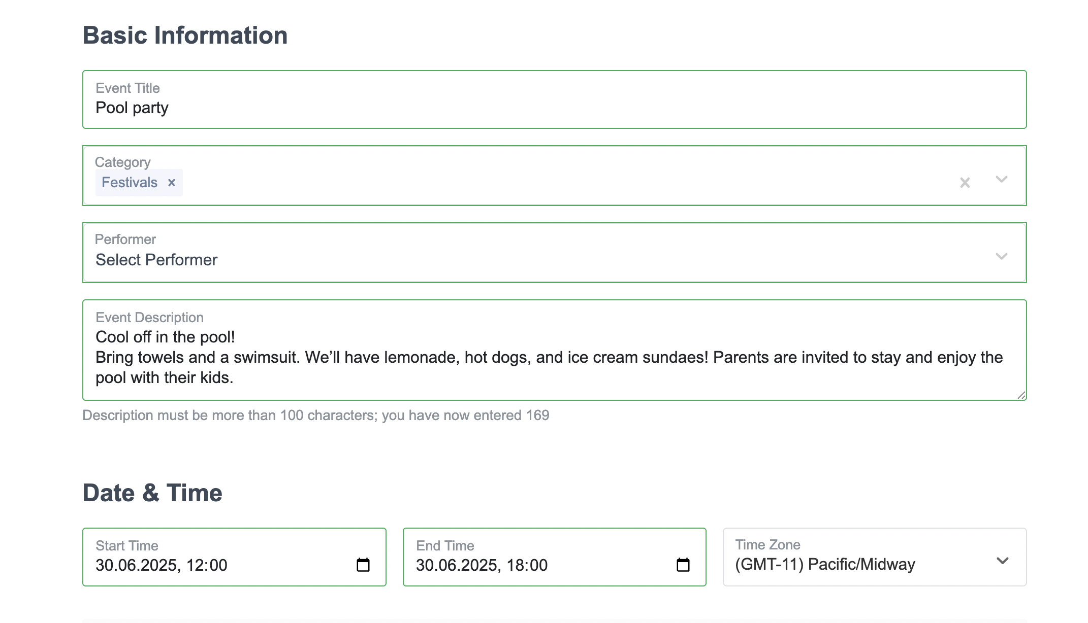 Step 1: Basic Event Info