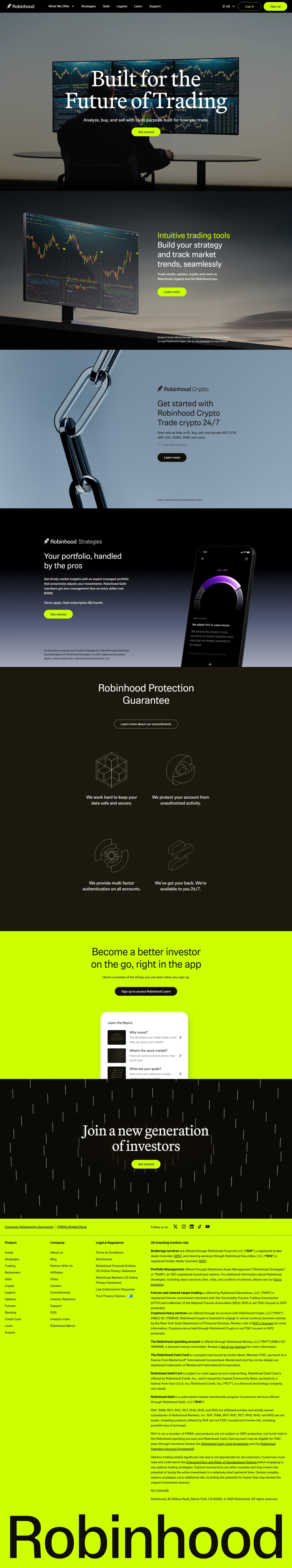 Robinhood Login Banner